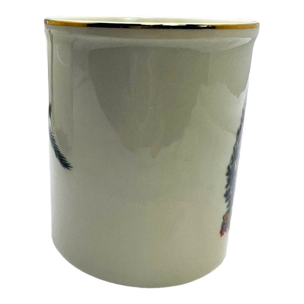 Set Of 4 Royal Gallery 6377 Christmas Tree Coffee Mugs Cups Gold Trim Vintage - Picture 8 of 11